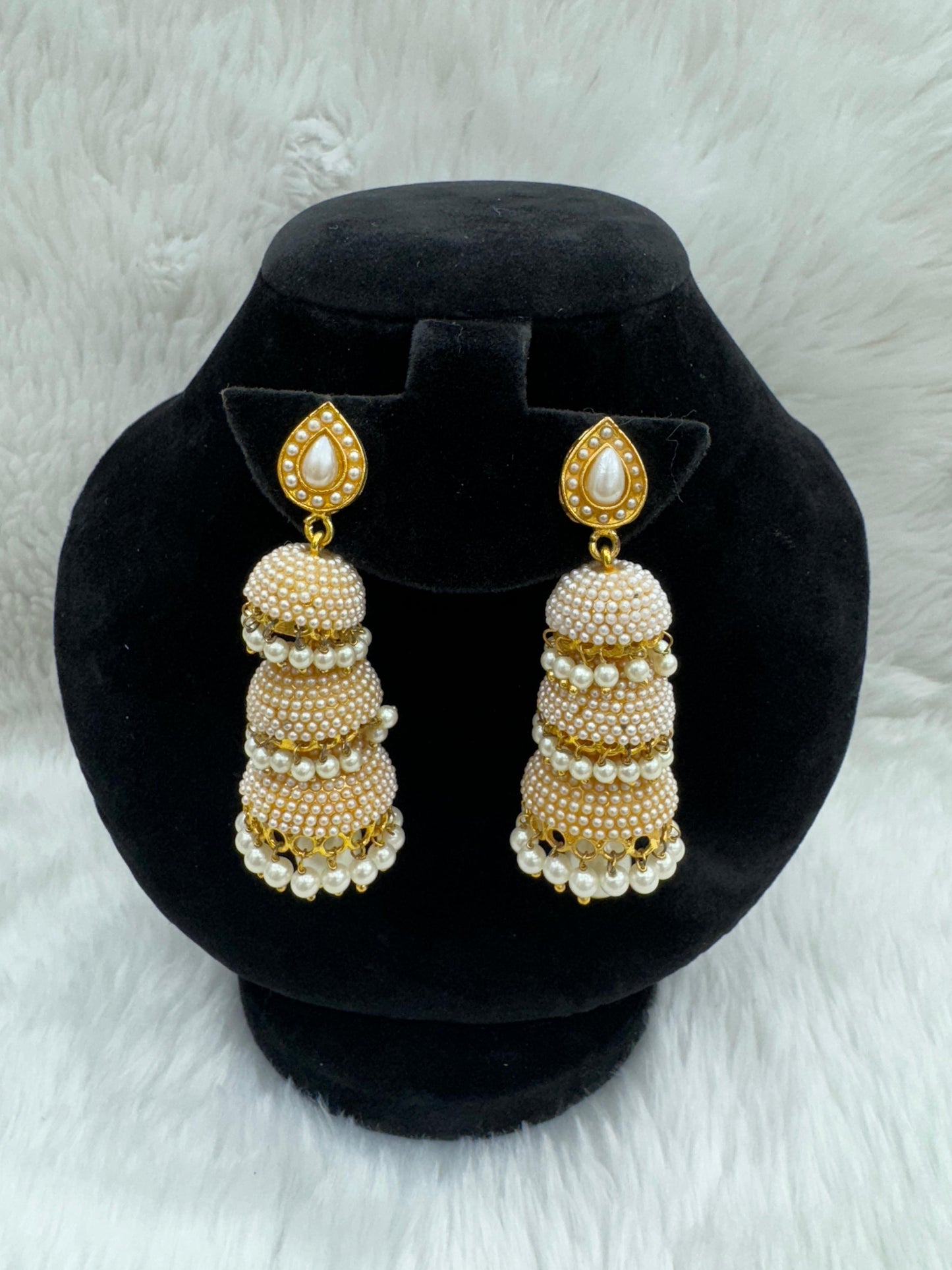 "Beautiful  Gold-Plated With Pearl Jimikki" Product code - 6150