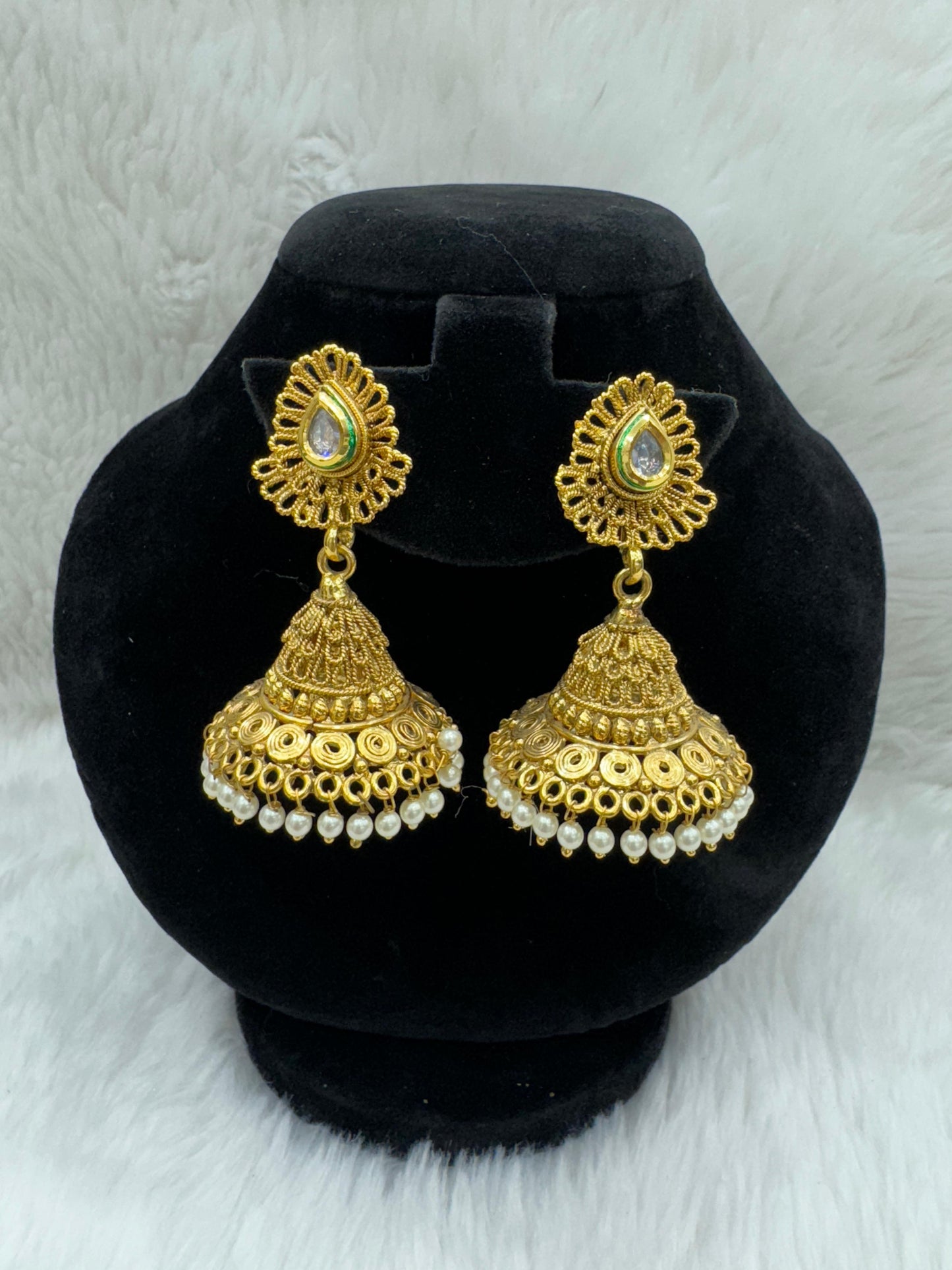 "Beautiful Gold-Plated With Multi stone Jimikki" Product code - 6148