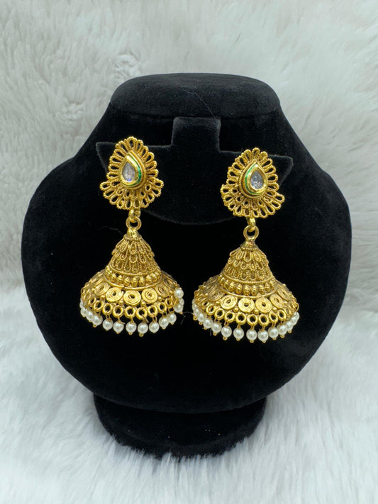"Beautiful Gold-Plated With Multi stone Jimikki" Product code - 6148