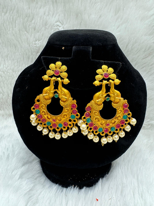 "Beautiful Gold-Plated With Multi stone Jimikki" Product code - 6152
