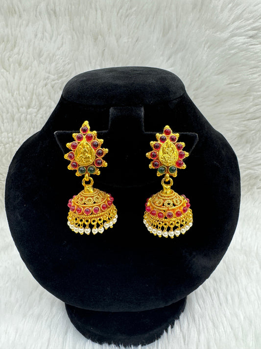 "Beautiful Gold-Plated With Multi stone Jimikki" Product code - 6139