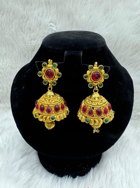 "Beautiful Gold-Plated With Multi stone Jimikki" Product code - 6147