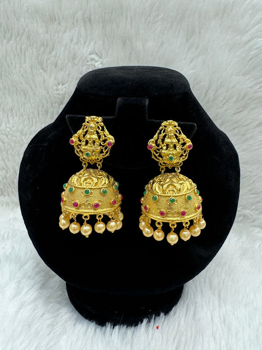 "Beautiful Gold-Plated With Multi stone Jimikki" Product code - 6080