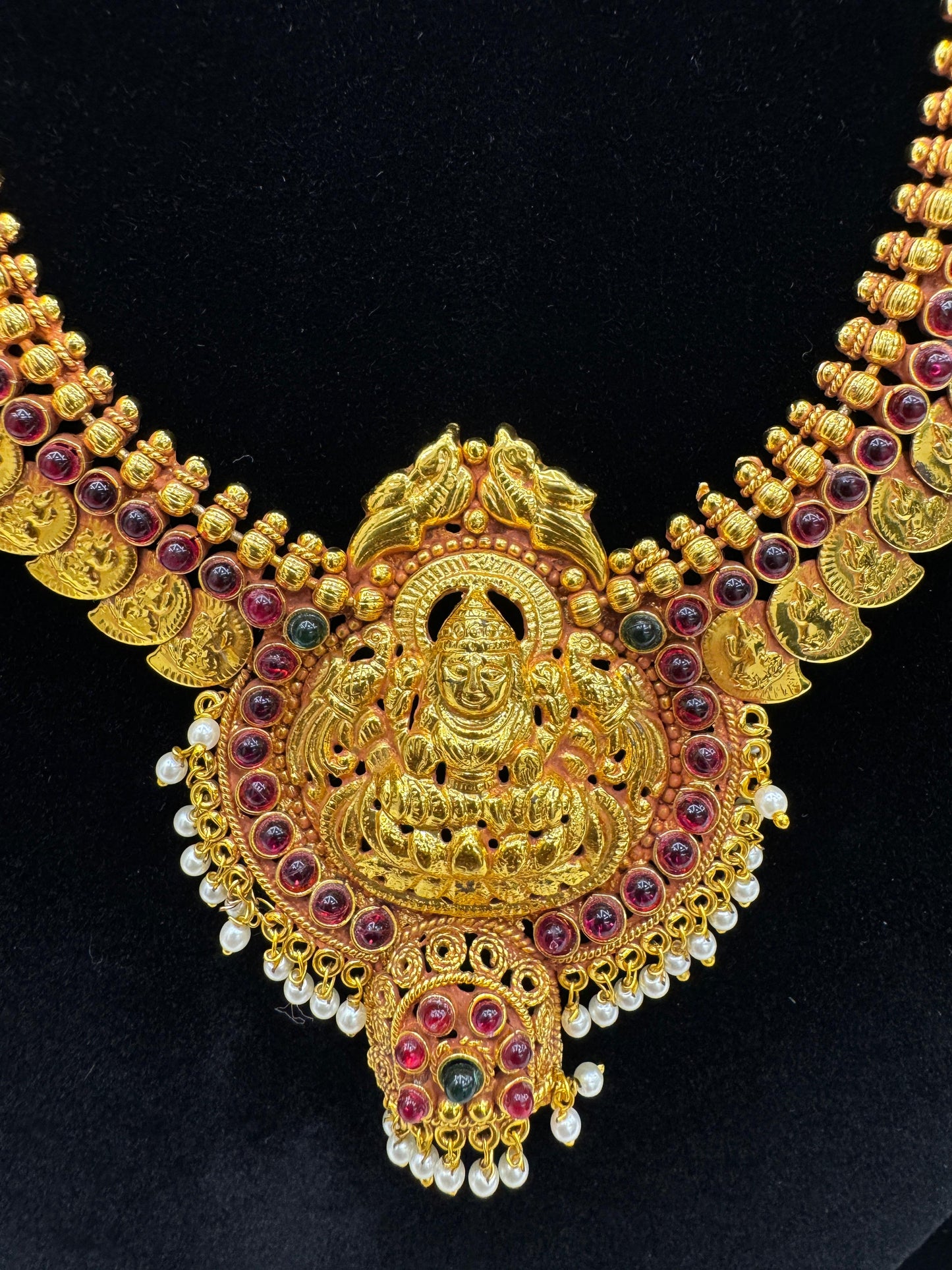 "Antique Lakshmi Coin Temple Necklace" Product Code - 6057