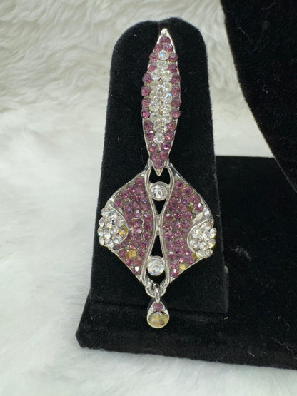 "Pink Crystal Leaf Necklace Set" Product Code- 6058
