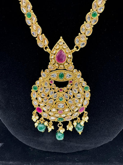 "Antique Kundan Temple Necklace & Jhumka Set" Product code- 6185
