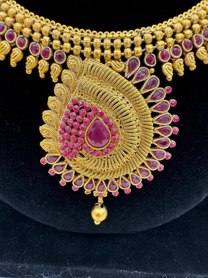 "Royal Ruby Temple Choker" Product code - 6182