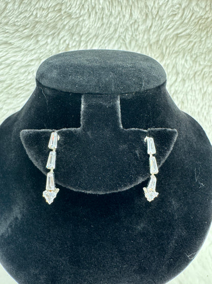 "Silver Crystal Layered Necklace Set" Product Code - 6050