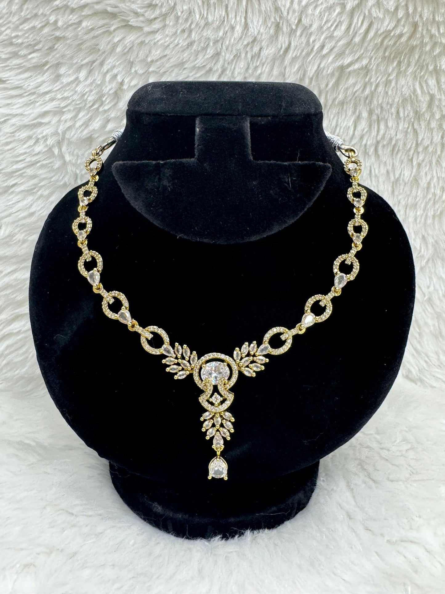 "Golden Radiance Crystal Necklace & Earring Set" Product code -6361