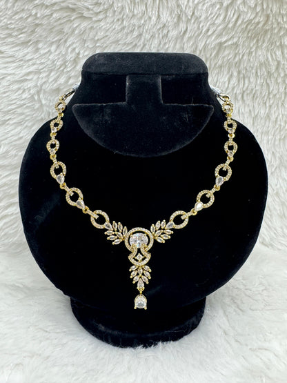 "Golden Radiance Crystal Necklace & Earring Set" Product code -6361