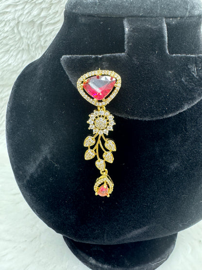 "Radiant Ruby Crystal Necklace & Earring Set " Product code - 6354