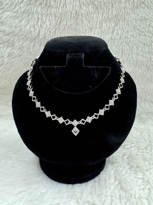 "White Stone Necklace &amp; Earring Set" Product code - 6596