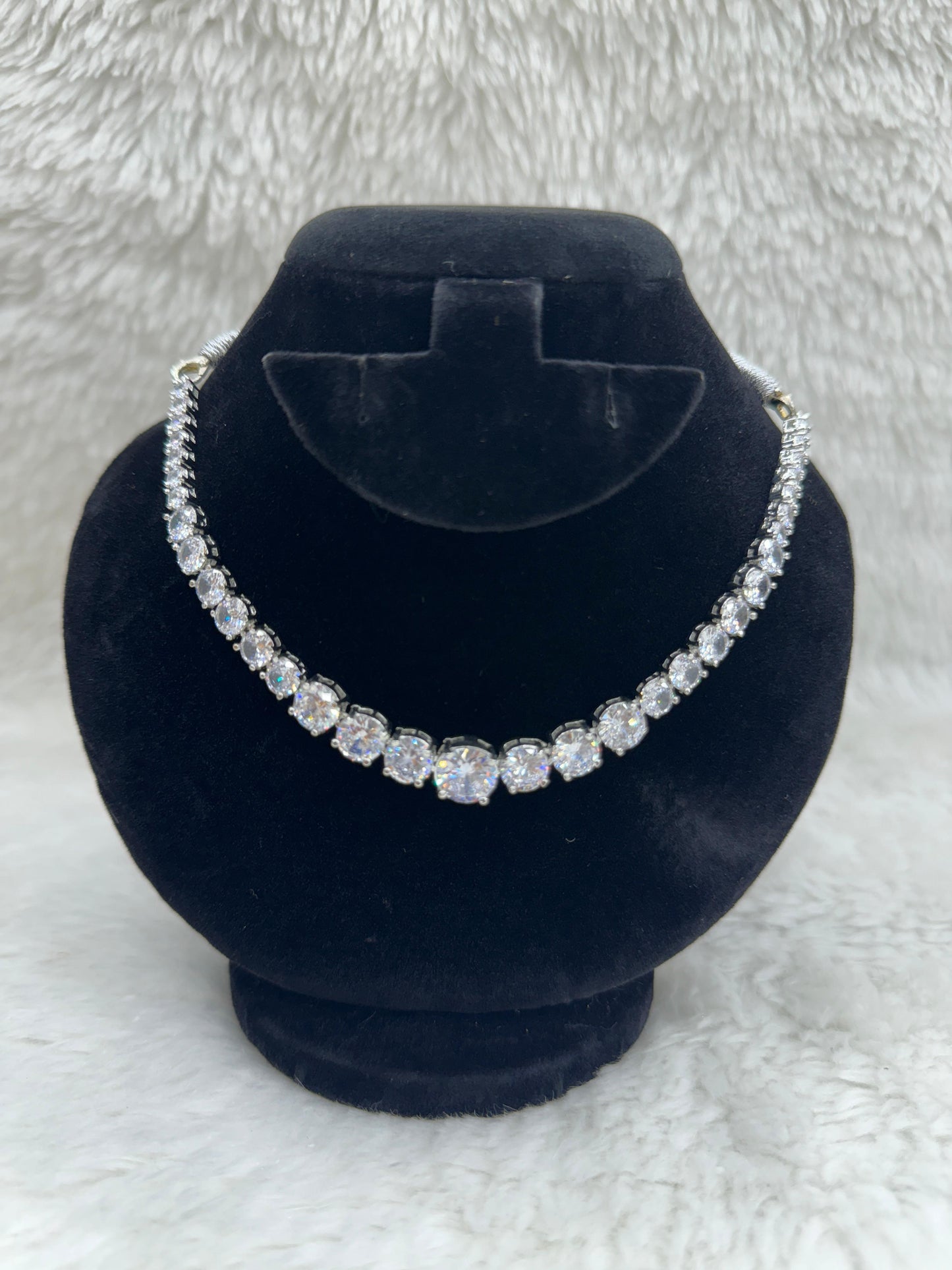 "White Stone Necklace &amp; Earring Set" Product code - 6588