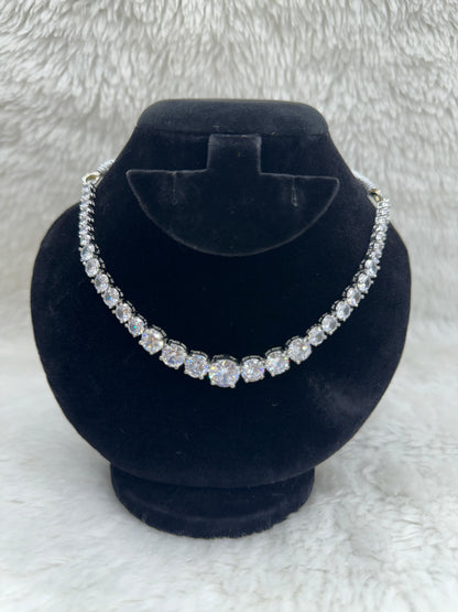 "White Stone Necklace &amp; Earring Set" Product code - 6588