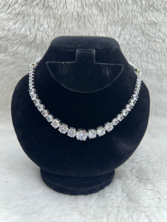 "White Stone Necklace &amp; Earring Set" Product code - 6588