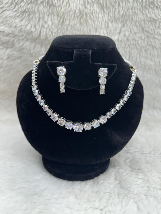 "White Stone Necklace &amp; Earring Set" Product code - 6588