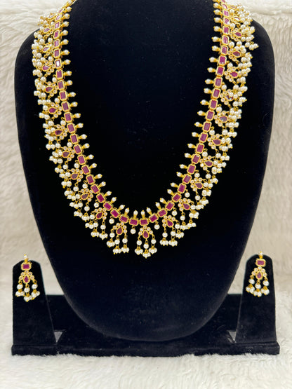 "Antique Gold-Plated Necklace & Earring Set" Product code - 6603