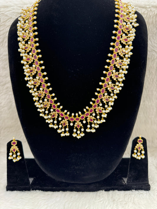 "Antique Gold-Plated Necklace & Earring Set" Product code - 6603