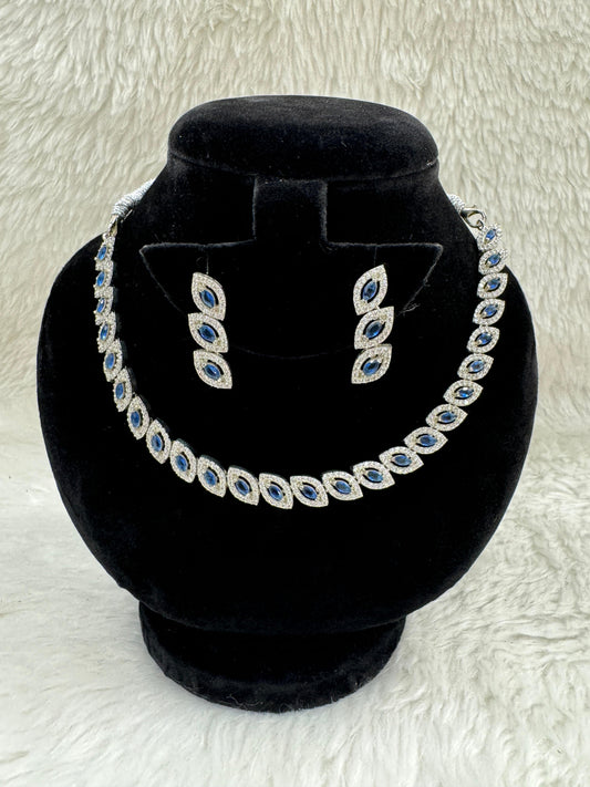 "White Stone Necklace &amp; Earring Set" Product code - 6047