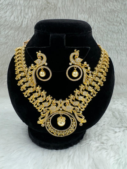 "Gold Stone Necklace & Earring Set" Product code - 6189