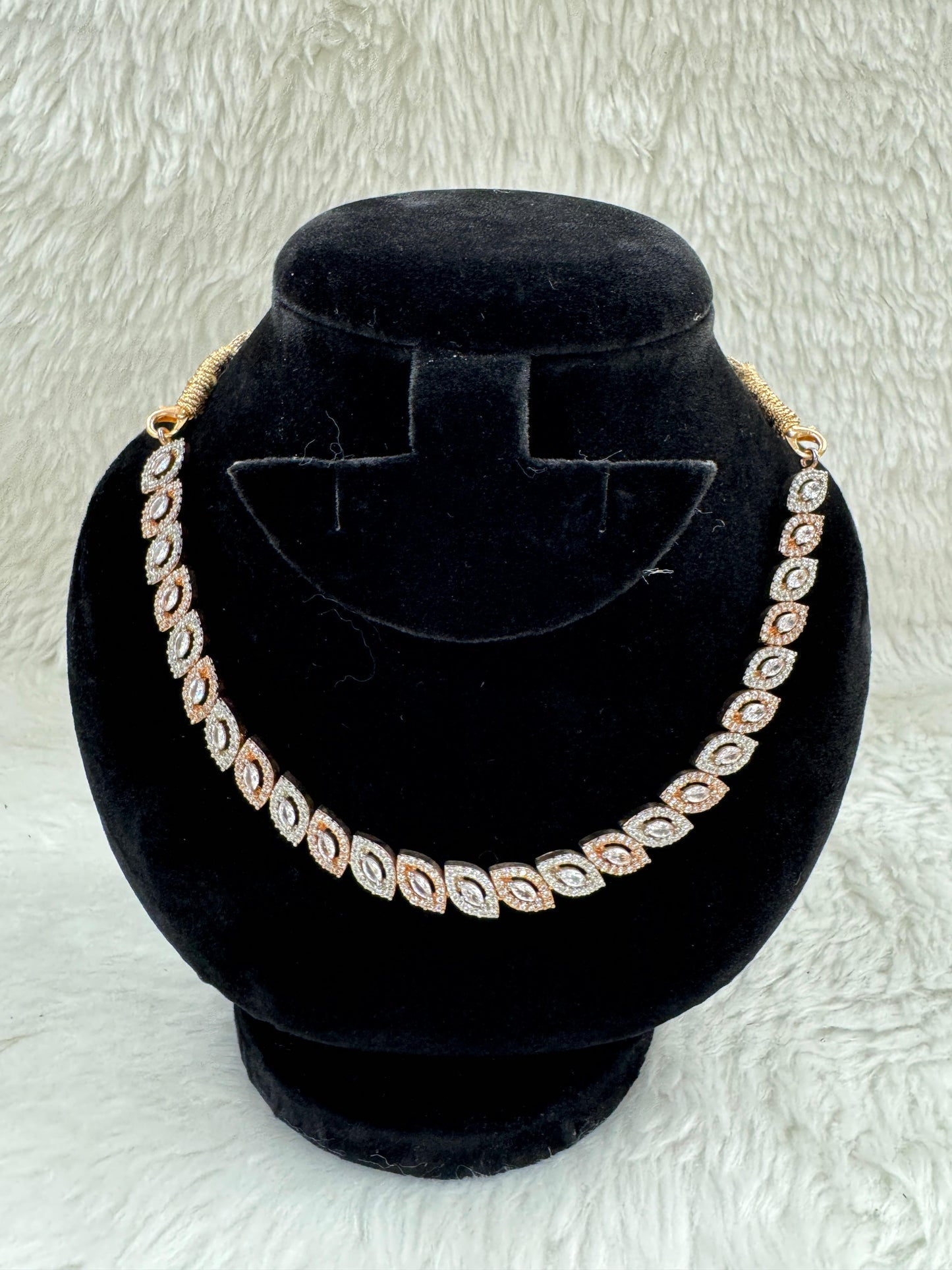 "White Stone Necklace & Earring Set" Product code - 6038