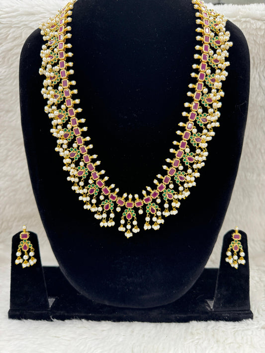 "Antique Gold-Plated Necklace & Earring Set" Product code - 6604