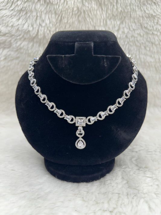 "White Stone Necklace &amp; Earring Set" Product code - 6589