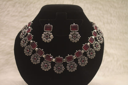 "Oxidised Jewellery Necklace &amp; Earring Set" Product code - 6192