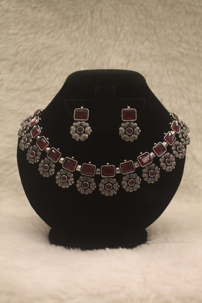 "Oxidised Jewellery Necklace &amp; Earring Set" Product code - 6192