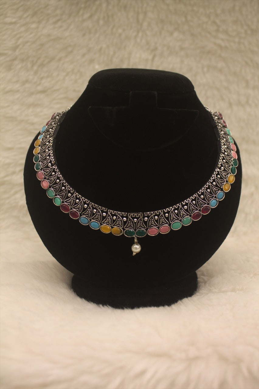 "Oxidised Jewellery Necklace &amp; Earring Set" Product code - 6194