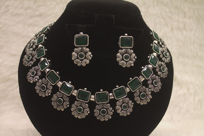 "Oxidised Jewellery Necklace &amp; Earring set" Product code - 6191