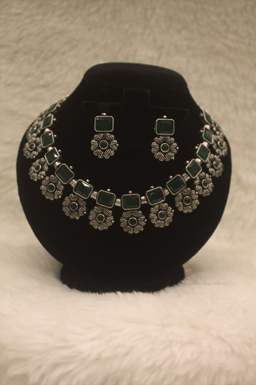 "Oxidised Jewellery Necklace &amp; Earring set" Product code - 6191