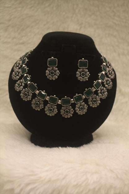 "Oxidised Jewellery Necklace &amp; Earring set" Product code - 6191