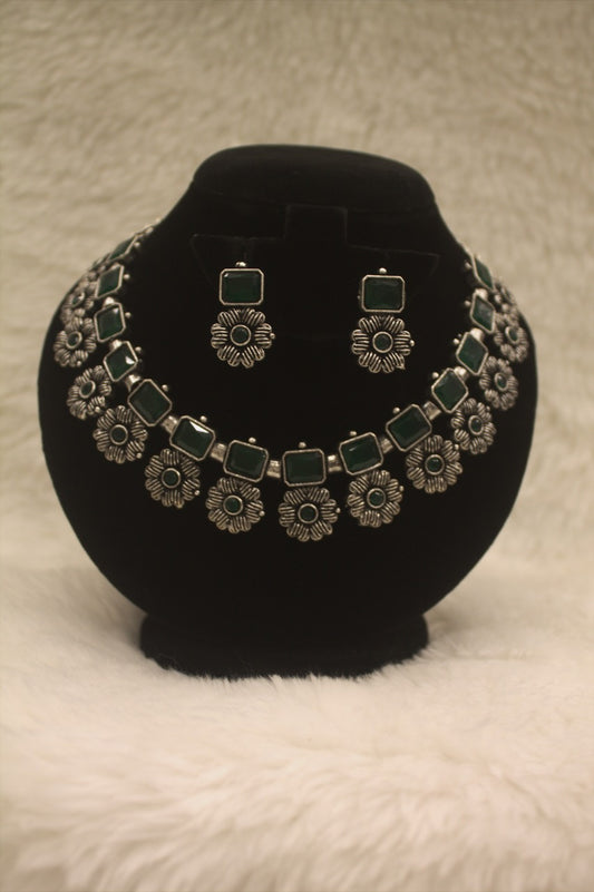 "Oxidised Jewellery Necklace &amp; Earring set" Product code - 6191