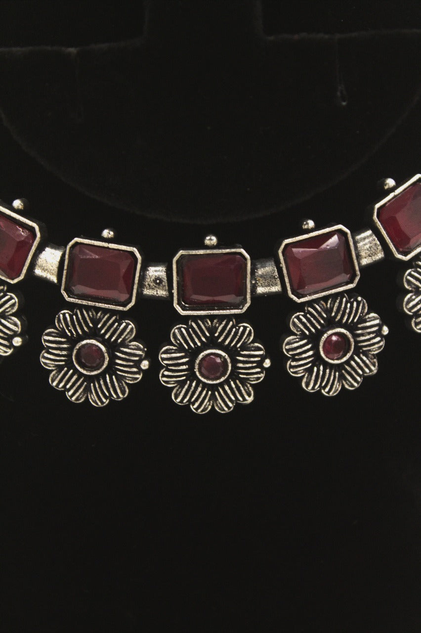 "Oxidised Jewellery Necklace &amp; Earring Set" Product code - 6192