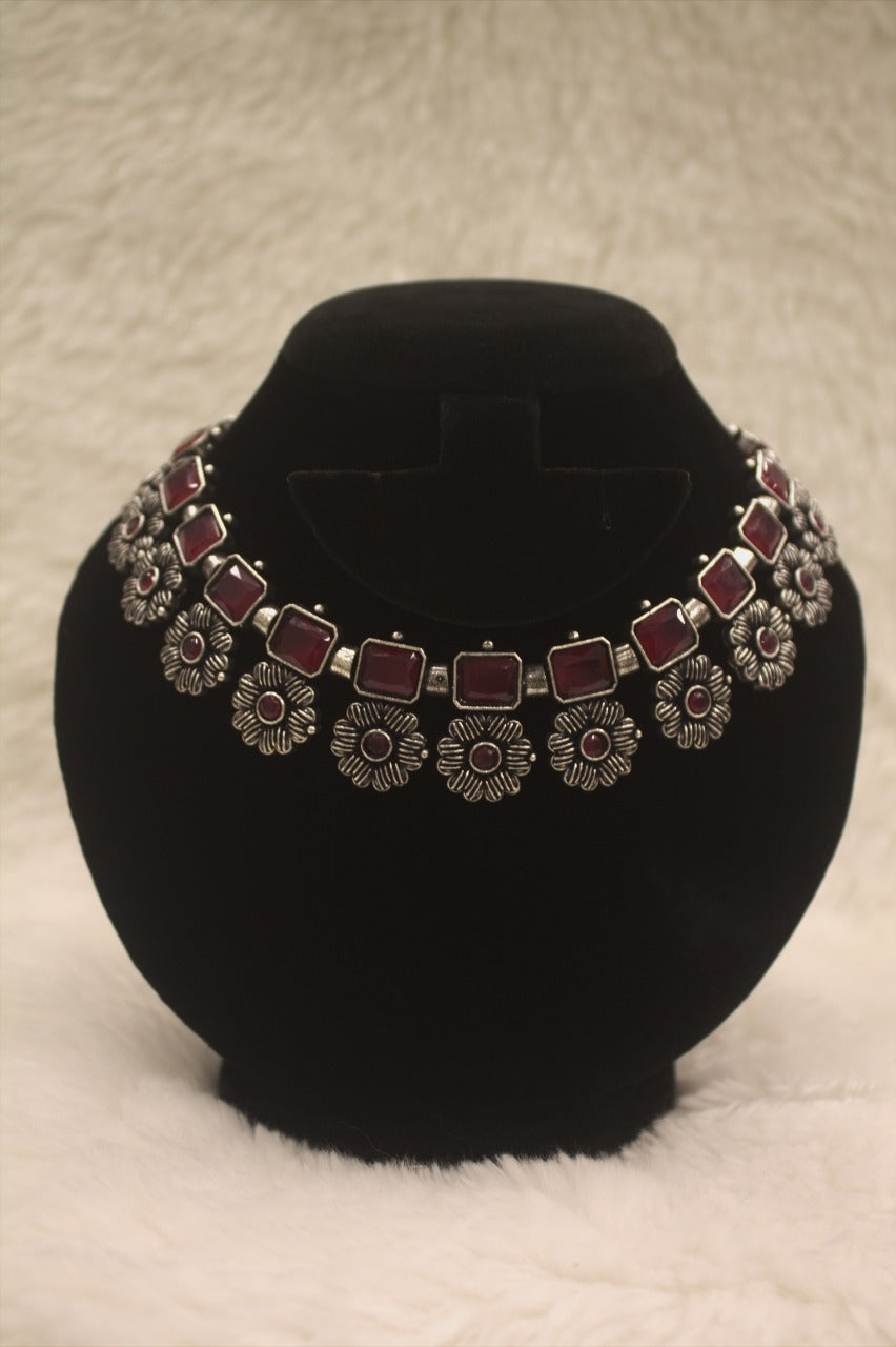 "Oxidised Jewellery Necklace &amp; Earring Set" Product code - 6192