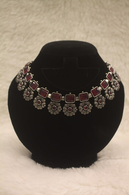 "Oxidised Jewellery Necklace &amp; Earring Set" Product code - 6192