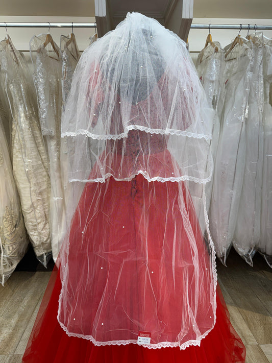 "Premium Long Bridal  White Veil" Product code-4276