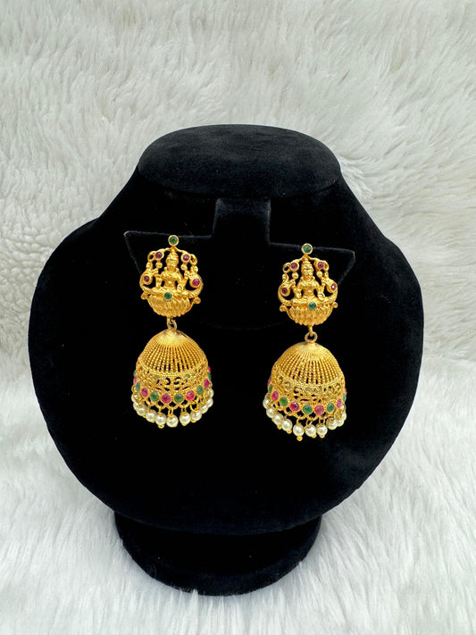 "Beautiful Gold-Plated With Matte & Pearl Jimikki" Product code - 6082