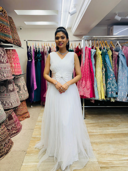 "Imperial Grace Bridal Ball Gown with Embroidered Lace & Without Sleeve" Product code - 2100
