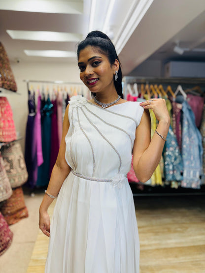 "Imperial Grace Bridal Ball Gown with Embroidered Lace & Without Sleeve" Product code - 2106