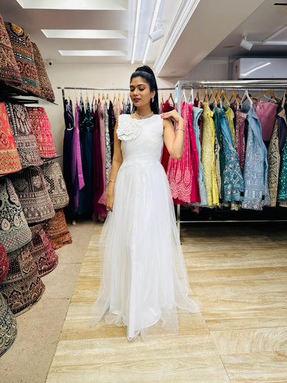 "Imperial Grace Bridal Ball Gown with Embroidered Lace & Without Sleeve" Product code - 2107