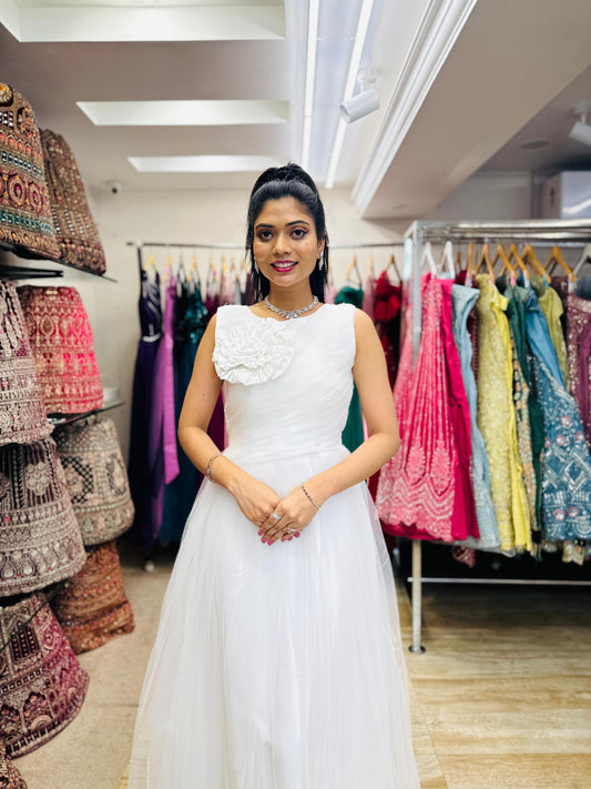 "Imperial Grace Bridal Ball Gown with Embroidered Lace & Without Sleeve" Product code - 2107