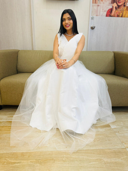 "Imperial Grace Bridal Ball Gown with Embroidered Lace & Without Sleeve" Product code - 2103