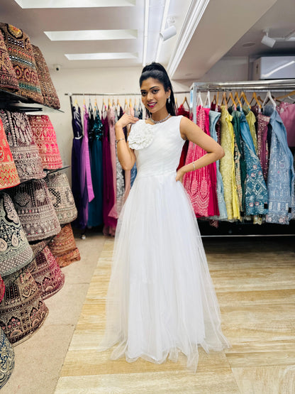 "Imperial Grace Bridal Ball Gown with Embroidered Lace & Without Sleeve" Product code - 2107