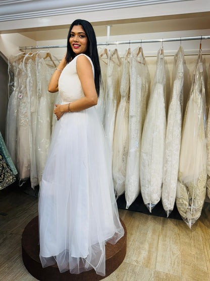 "Imperial Grace Bridal Ball Gown with Embroidered Lace & Without Sleeve" Product code - 2103