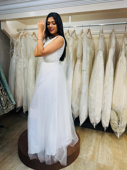 "Imperial Grace Bridal Ball Gown with Embroidered Lace & Without Sleeve" Product code - 2103