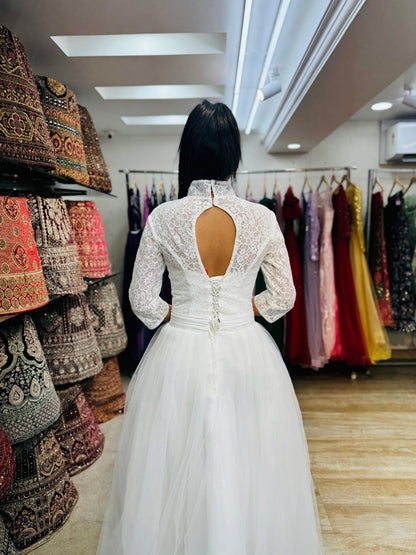 "White Beaded Tulle Ball Gown Wedding Dress" Product code -2115