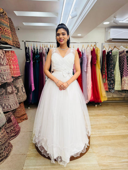 "Imperial Grace Bridal Ball Gown with Embroidered Lace & Without Sleeve" Product code - 2101