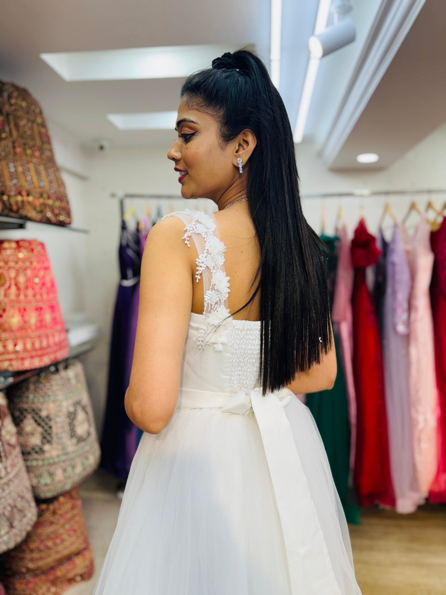 "Imperial Grace Bridal Ball Gown with Embroidered Lace & Without Sleeve" Product code - 2101